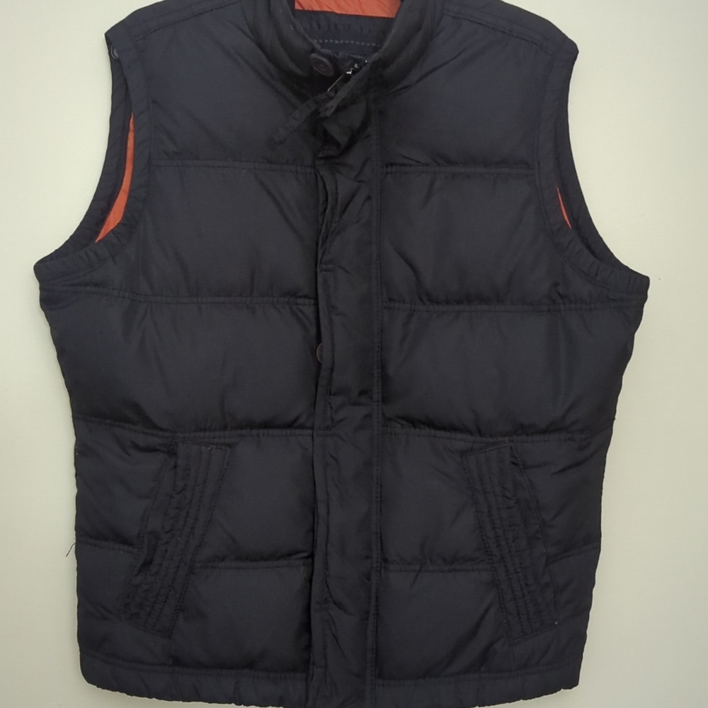 Abercrombie & Fitch Mens Summit Rock Down Puffer Vest Full Zip Black Orange